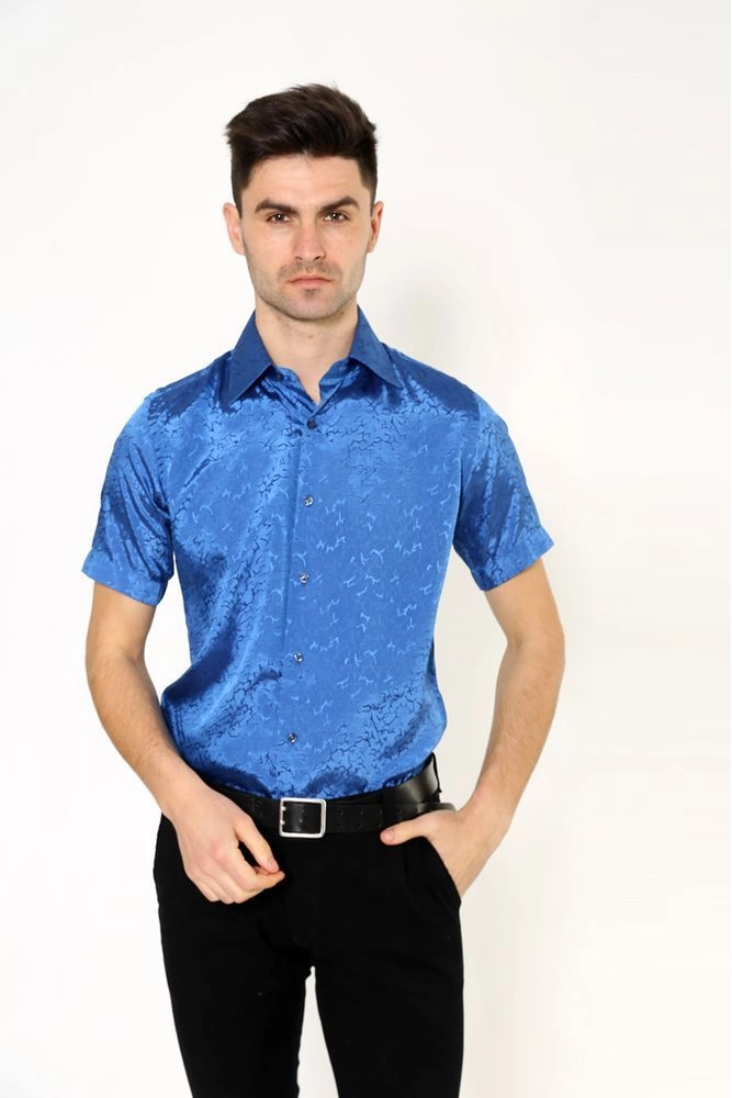 Купити Рубашка с коротким рукавом синего Pas 888-2 оптом - Фото №1