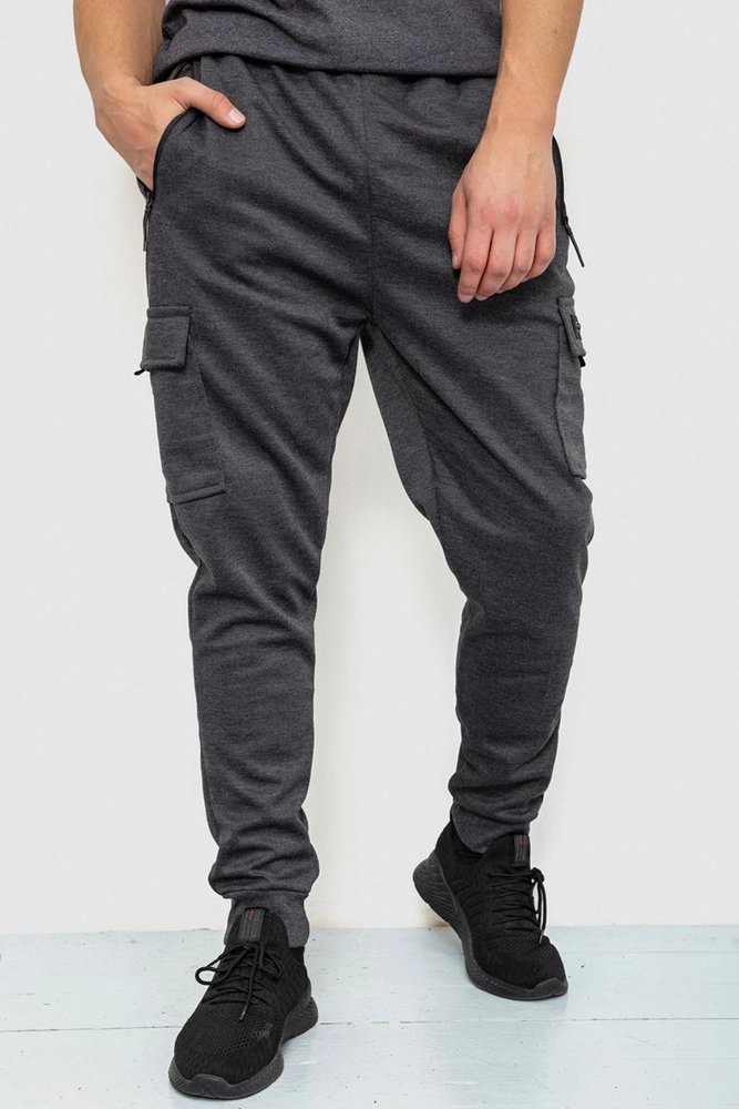 Купить Спорт штаны мужские, цвет темно-серый, 244R41616 оптом - Фото №1