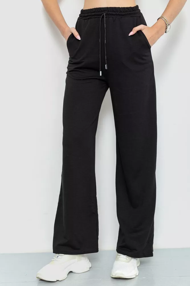 Купить Спорт штаны женские, цвет черный, 190R025 - Фото №1