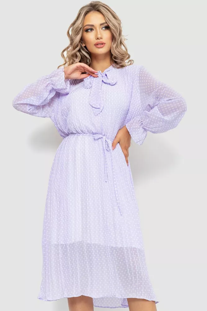 Купити Сукня вільного крою шифонова, колір бузковий, 204R721 оптом - Фото №1