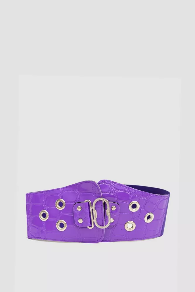 Купити Ремінь-пояс жіночий широкий резинка, колір фіолетовий, 196R55TOW1 - Фото №1