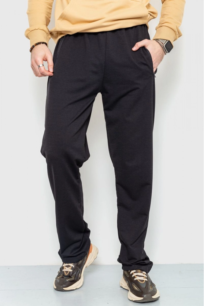 Купить Спорт штаны мужские демисезонные, цвет черный, 226R051 - Фото №1