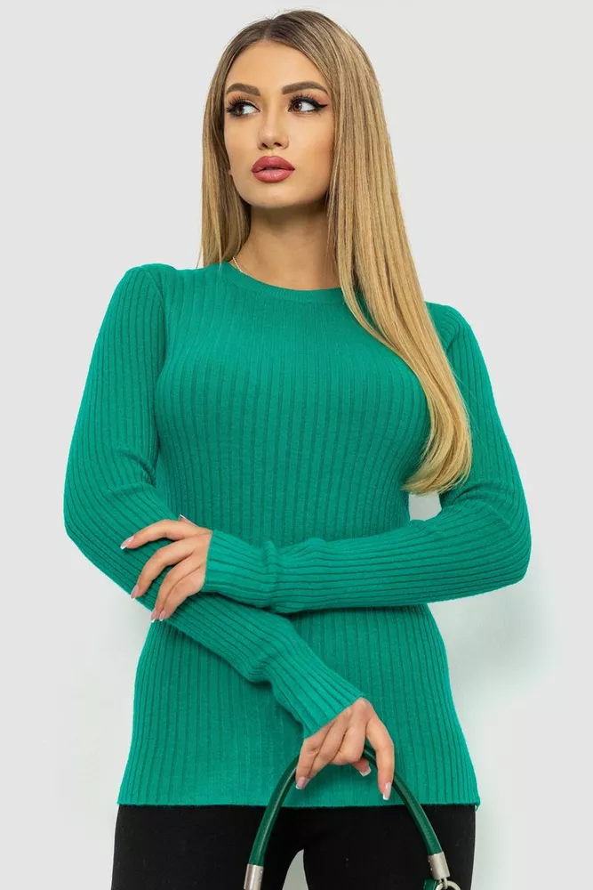 Купити Кофта жіноча однотонна, колір зелений, 244R2031 оптом - Фото №1
