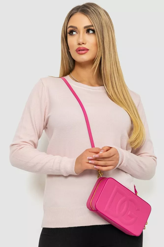 Купити Кофта жіноча однотонна повсякденна, колір світло-рожевий, 244R2033 - Фото №1