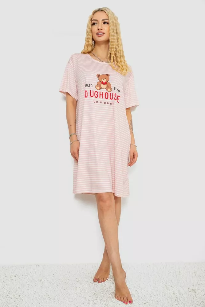 Купить Ночная рубашка, цвет пудрово-белый, 238R335-5 - Фото №2