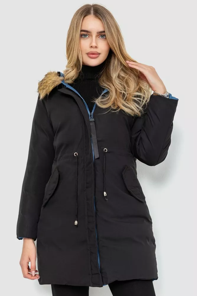 Купити Куртка жіноча двостороння  -уцінка, колір синьо-чорний, 129R818-555-U-6 - Фото №1