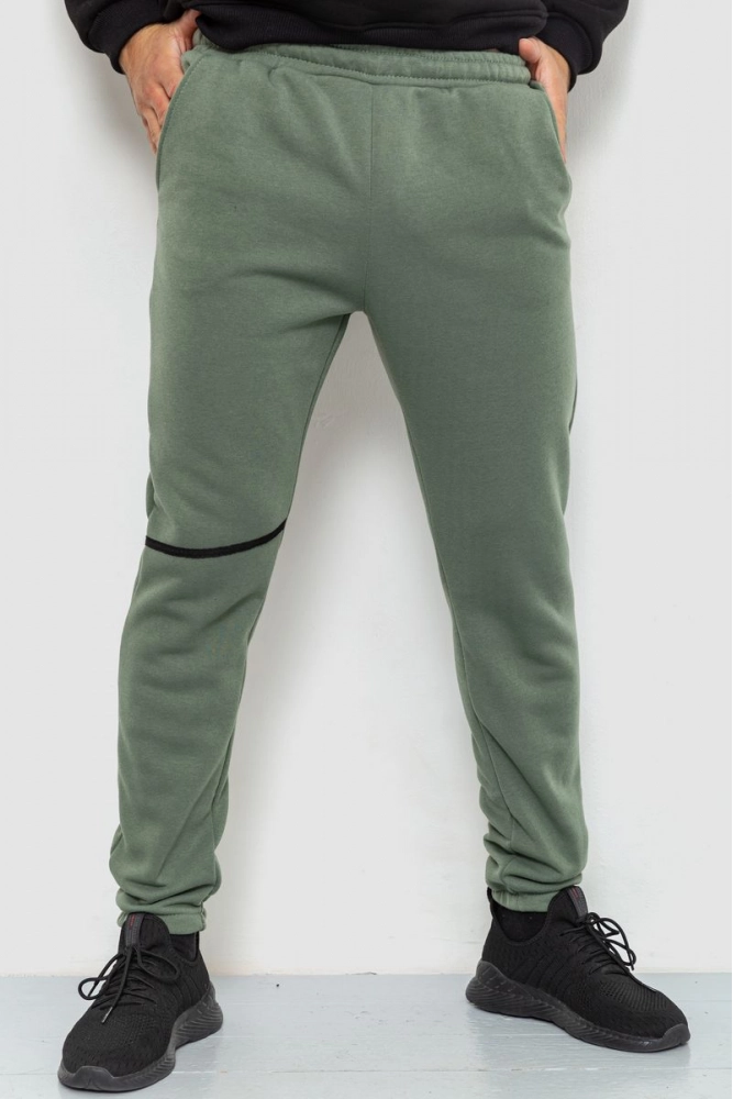 Купить Спорт штаны мужские на флисе, цвет хаки, 238R56970 - Фото №1
