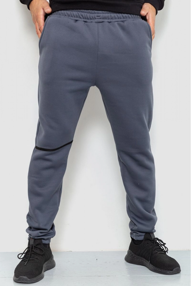 Купить Спорт штаны мужские на флисе, цвет серый, 238R56970 - Фото №1