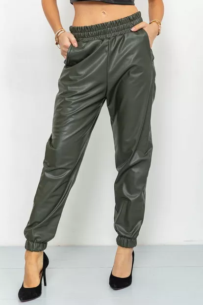 Штани жіночі на флісі, колір хакі, 115R0501