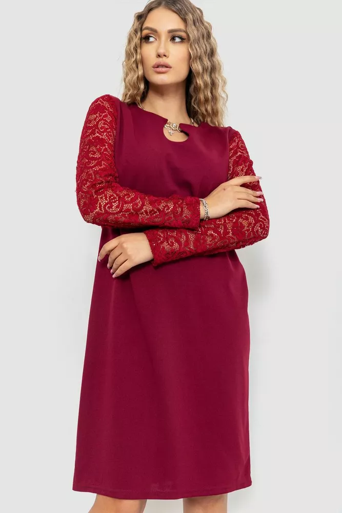 Купити Сукня ошатна, колір бордовий, 186R42 - Фото №1