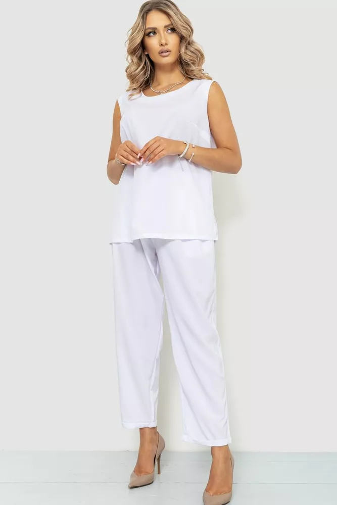 Купити Костюм жіночий класичний, колір білий, 102R5219 оптом - Фото №1