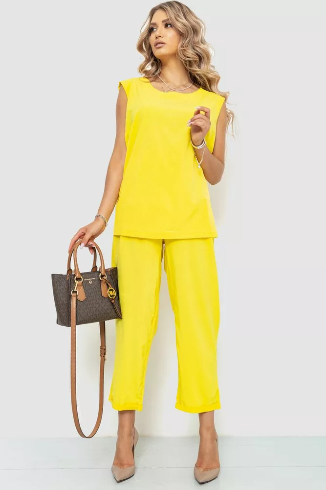 Купити Костюм жіночий класичний, колір жовтий, 102R5219 оптом - Фото №1