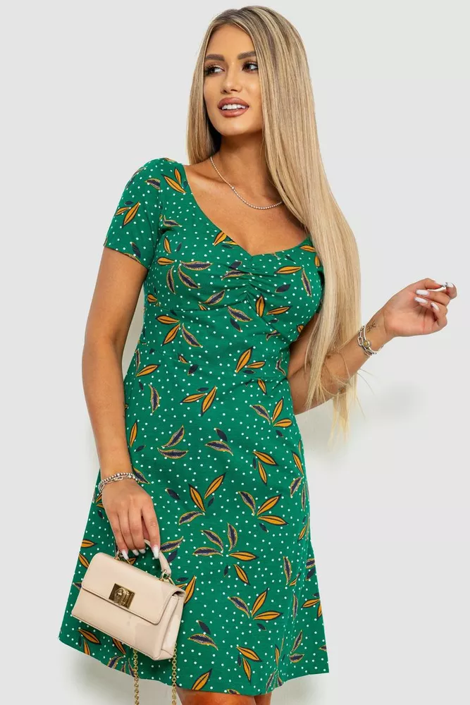 Купити Сукня з повсякденним принтом, колір зелений, 244R283 - Фото №1