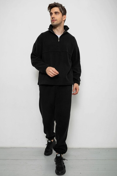 Спортивный костюм мужской на флисе, цвет черный, 238R58620