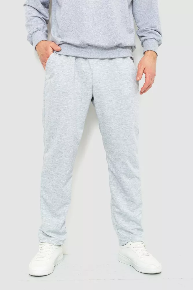 Купить Спорт штаны мужские двухнитка, цвет светло-серый, 241R1623 - Фото №1