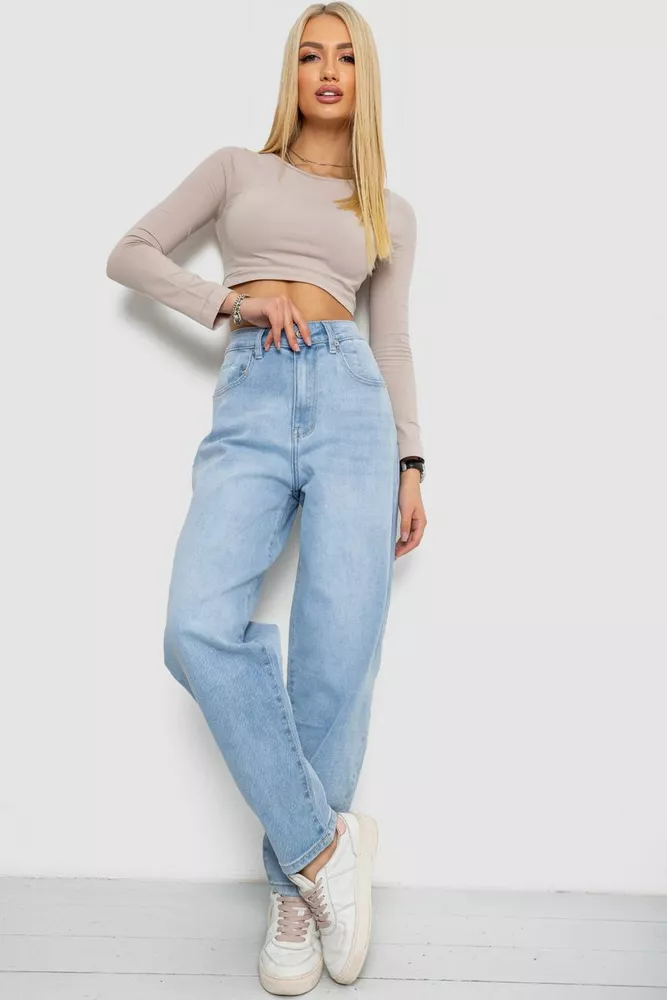 Купити Джинси жіночі MOM, колір блакитний, 255RM578 - Фото №2
