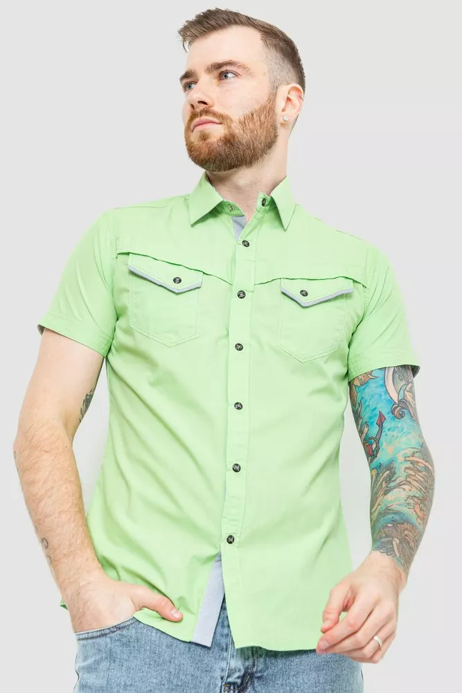 Купить Рубашка мужская, цвет салатовый, 186R3161 - Фото №1