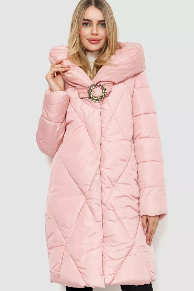 Купити Куртка жіноча однотонна, колір світло-рожевий, 235R2298 оптом - Фото №1