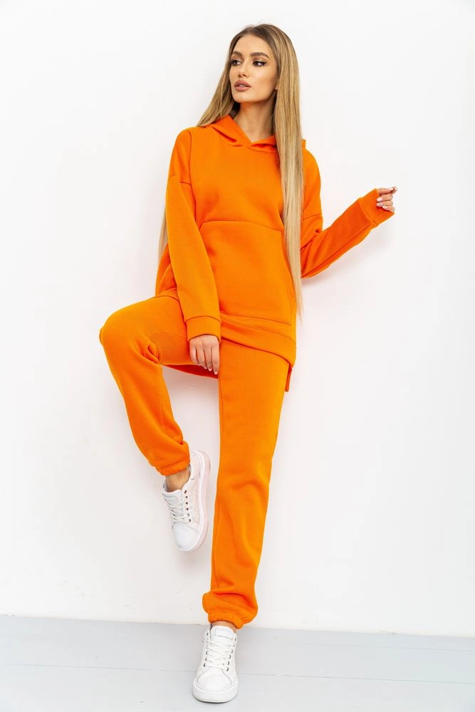 Купить Спорт костюм женский на флисе, цвет оранжевый, 119R105-2 - Фото №1