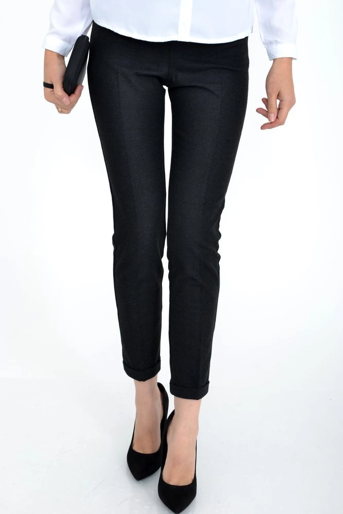 Купити Темно-серые женские брюки для офиса 115R48-38 - Фото №1