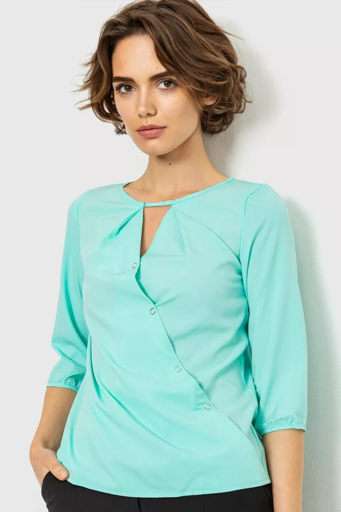 Купить Блуза однотонная, цвет мятный, 230R90 оптом - Фото №1