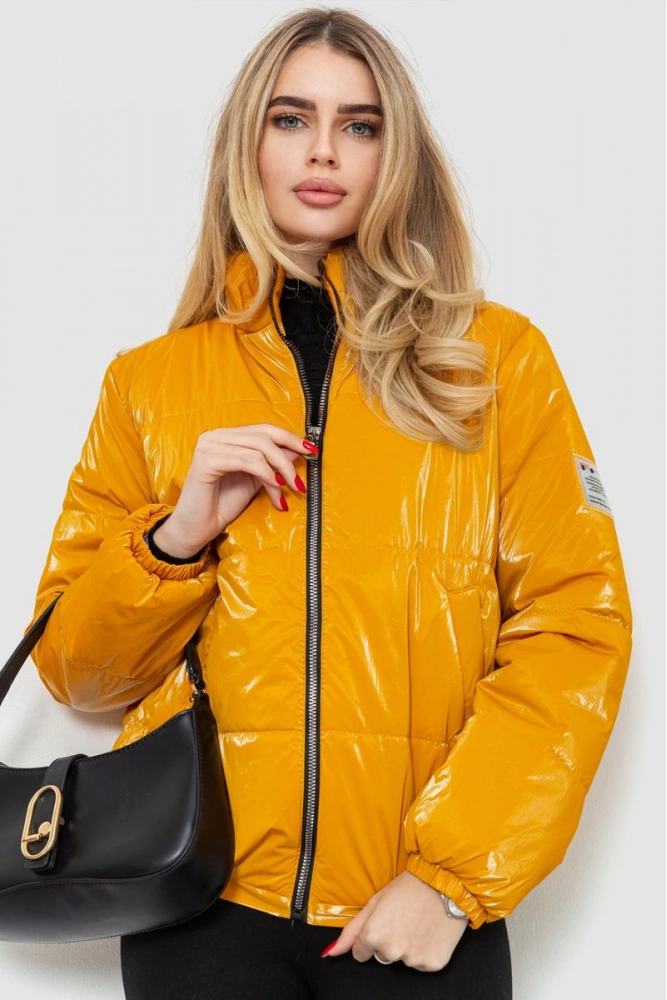 Купити Куртка жіноча демісезонна, колір гірчичний, 131R184-2 оптом - Фото №1