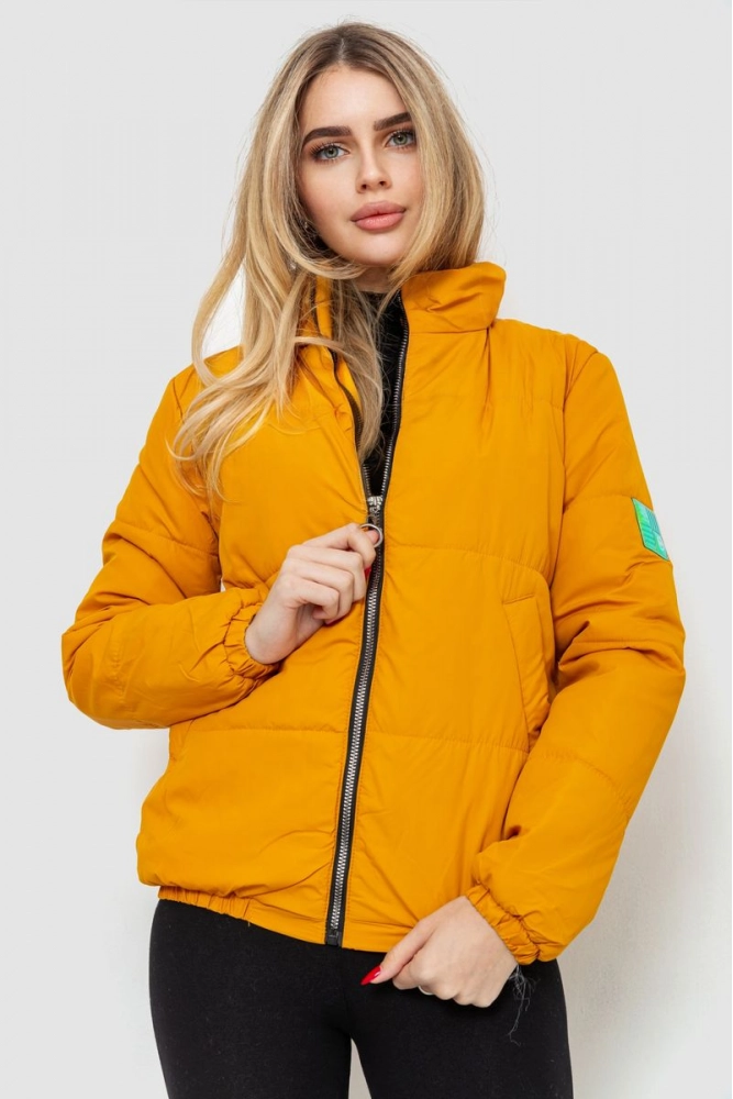 Купити Куртка жіноча демісезонна, колір гірчичний, 131R184-1 - Фото №1