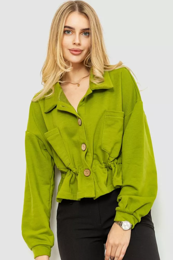 Купить Жакет женский двухнитка, цвет светло-зеленый, 115R0519 - Фото №1