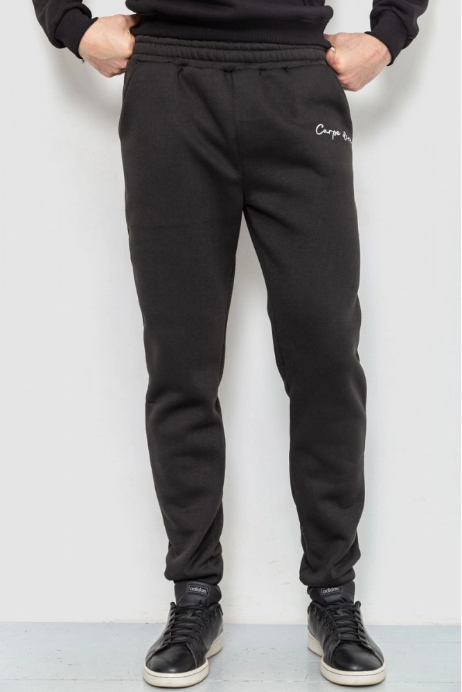 Купить Спорт штаны мужские на флисе, цвет черный, 238R56910 - Фото №1