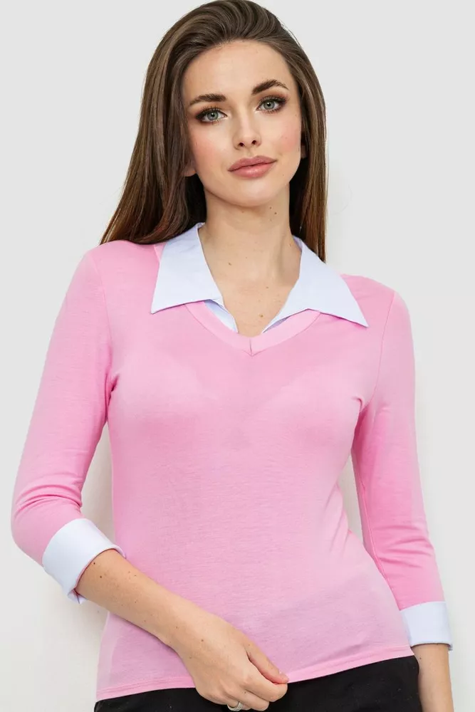 Купити Кофта жіноча, колір рожево-білий, 186R307-1 оптом - Фото №1
