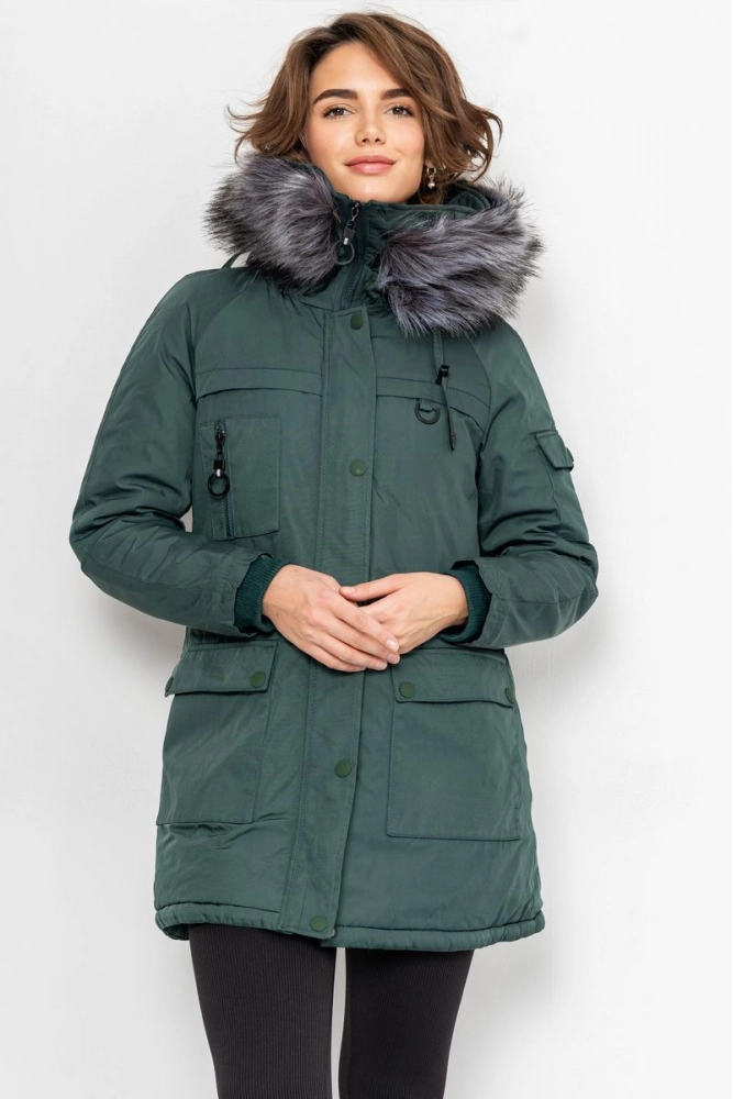Купити Куртка жіноча, колір зелений, 224R19-02 - Фото №1
