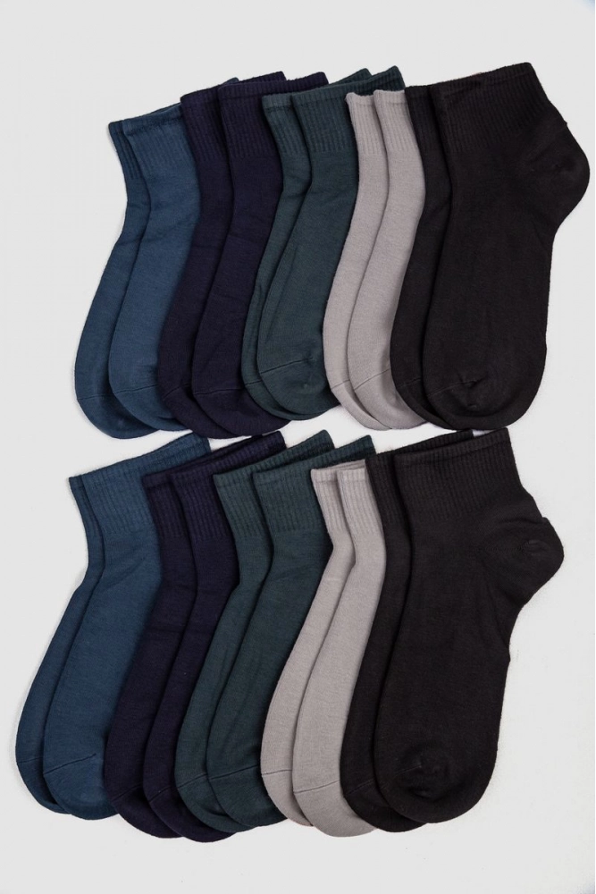 Купити Комплект мужских носков 10 пар  колір сірий;синій;темно;зелений;синій;чорний; 151RN207 оптом - Фото №1
