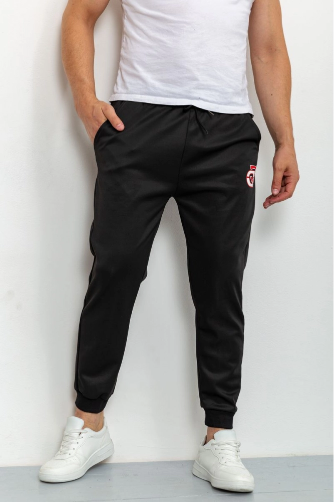 Купить Спорт штаны мужские укороченные, цвет черный, 131R3370 - Фото №1