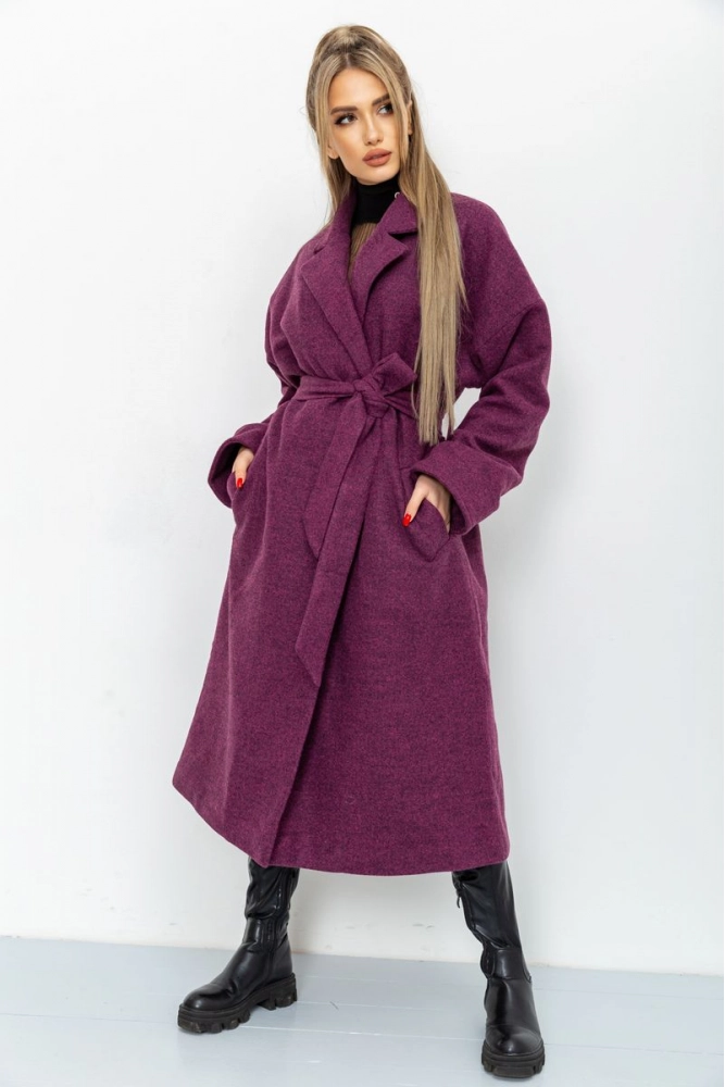 Купити Пальто жіноче, колір сливовий, 115R4171 оптом - Фото №1