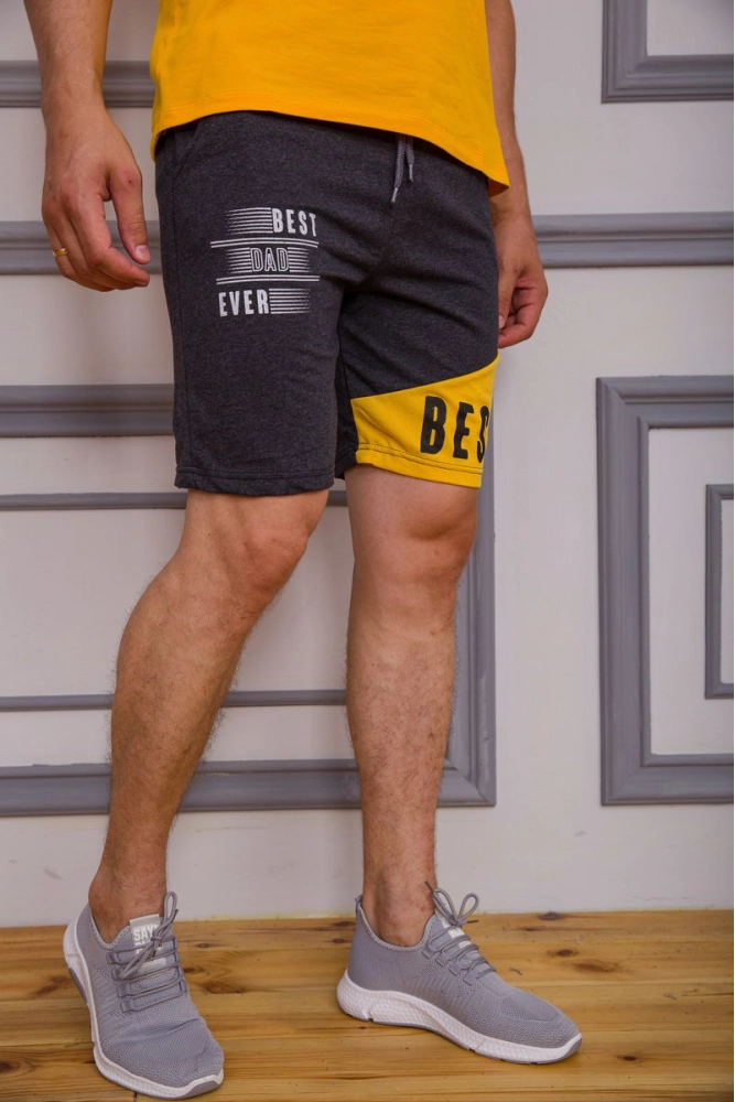 Купить Трикотажные мужские шорты грифельного цвета 190R355 - Фото №1