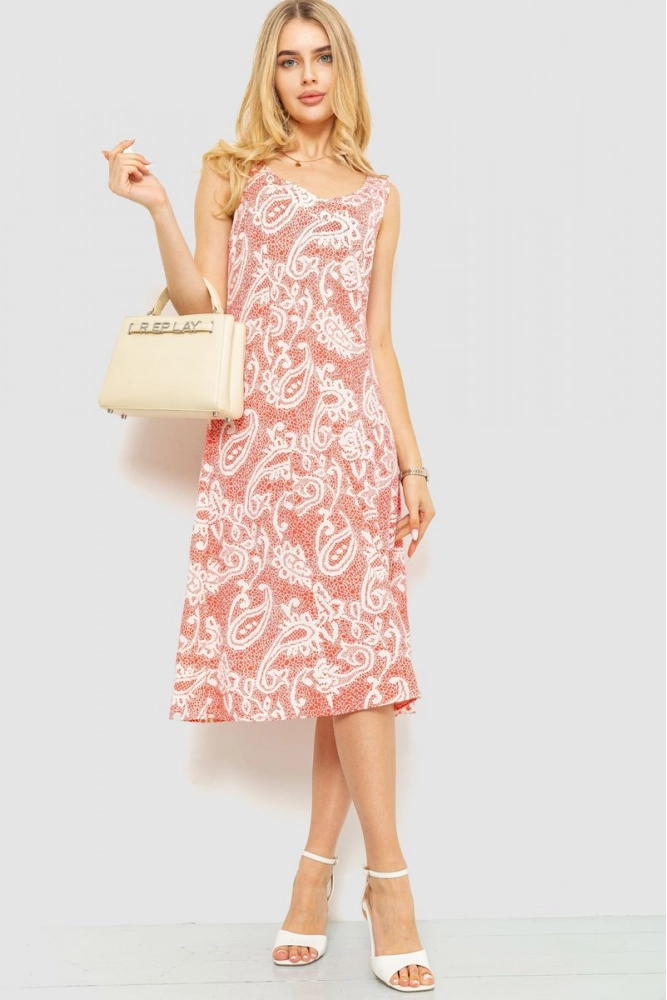 Купить Платье, цвет молочно-коралловый, 186R51 - Фото №1