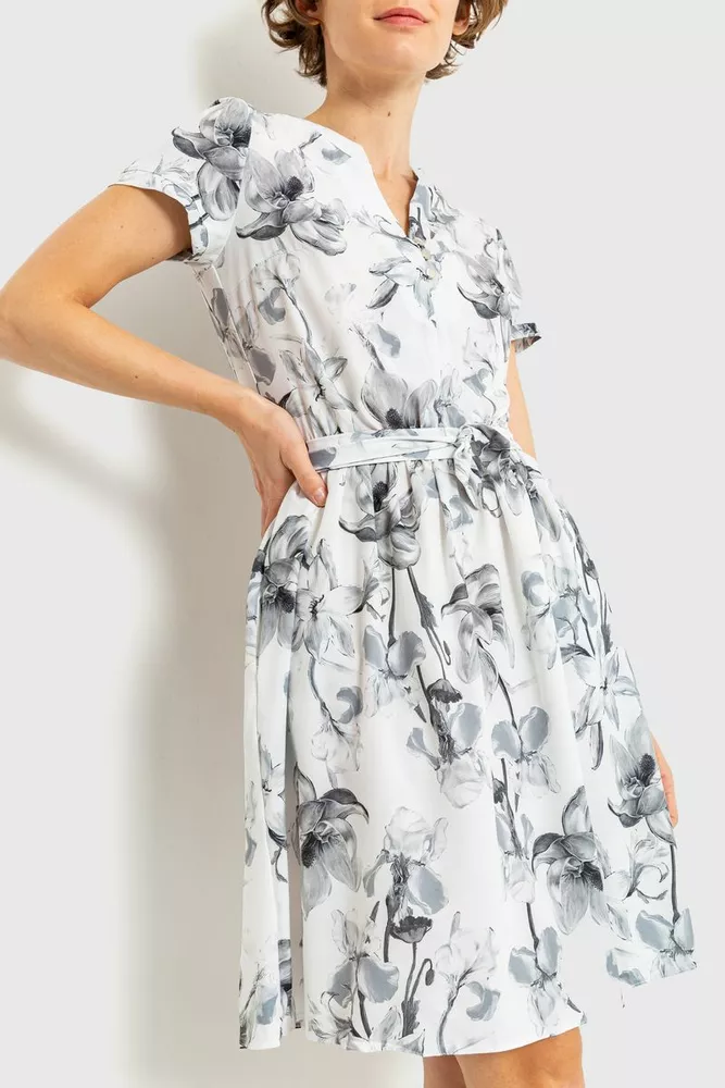Купити Сукня з принтом, колір сірий, 230R006-8 - Фото №1