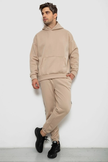 Спортивный костюм мужской на флисе, цвет бежевый, 238R58573