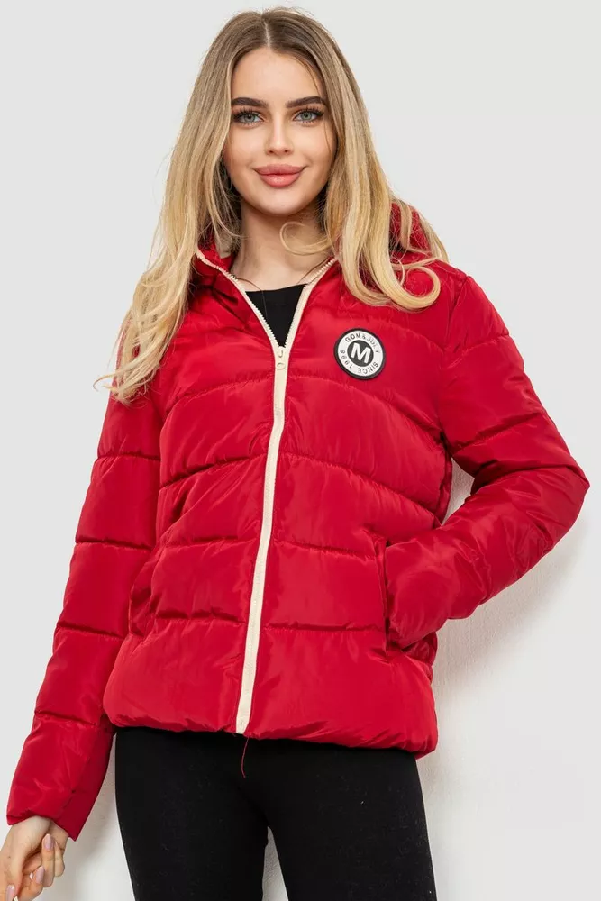 Купити Куртка жіноча демісезонна, колір бордовий, 244R051 - Фото №1