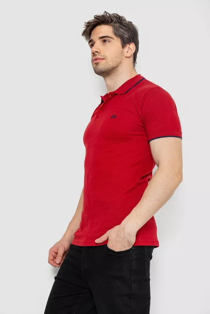 Купить Поло мужское котоновое  -уценка, цвет бордовый, 247R301-U-7 - Фото №3