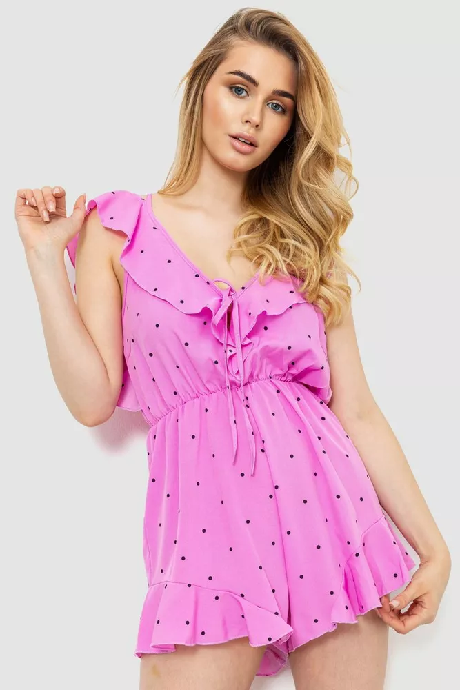 Купити Комбінезон жіночий у горох, колір рожевий, 204R0050 - Фото №1
