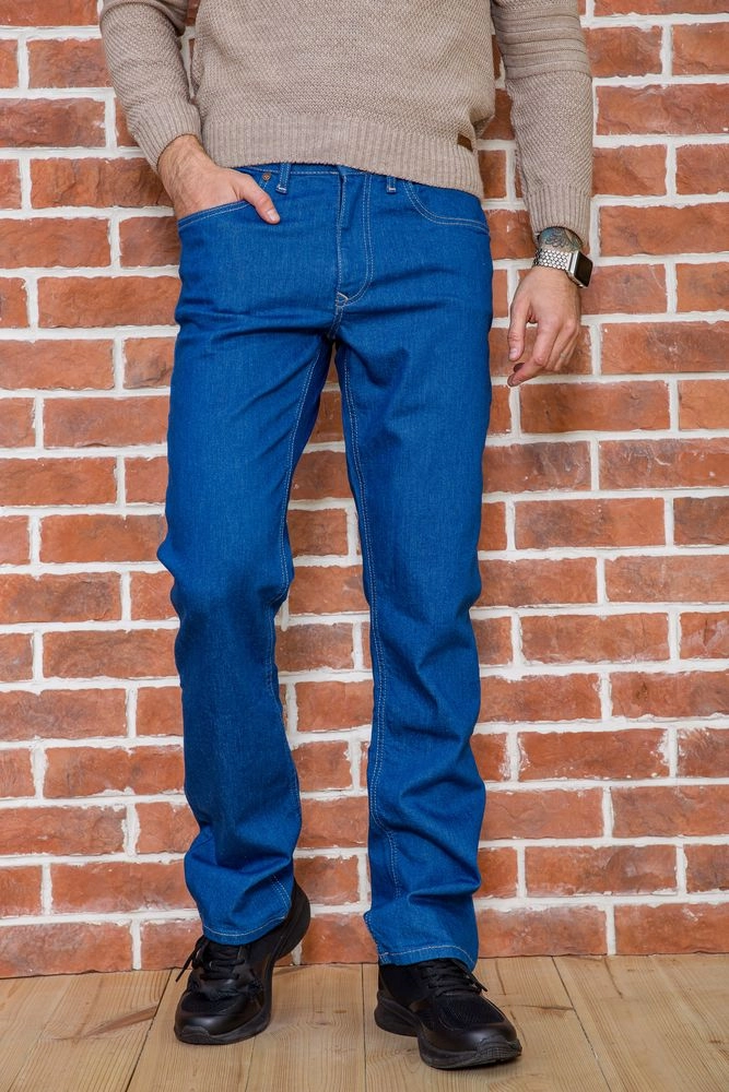 Купити Чоловічі джинси прямого крою синього кольору 182R1933 - Фото №1