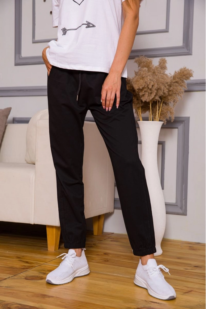 Купить Спорт брюки женские, цвет черный, 131R2013-1 - Фото №1