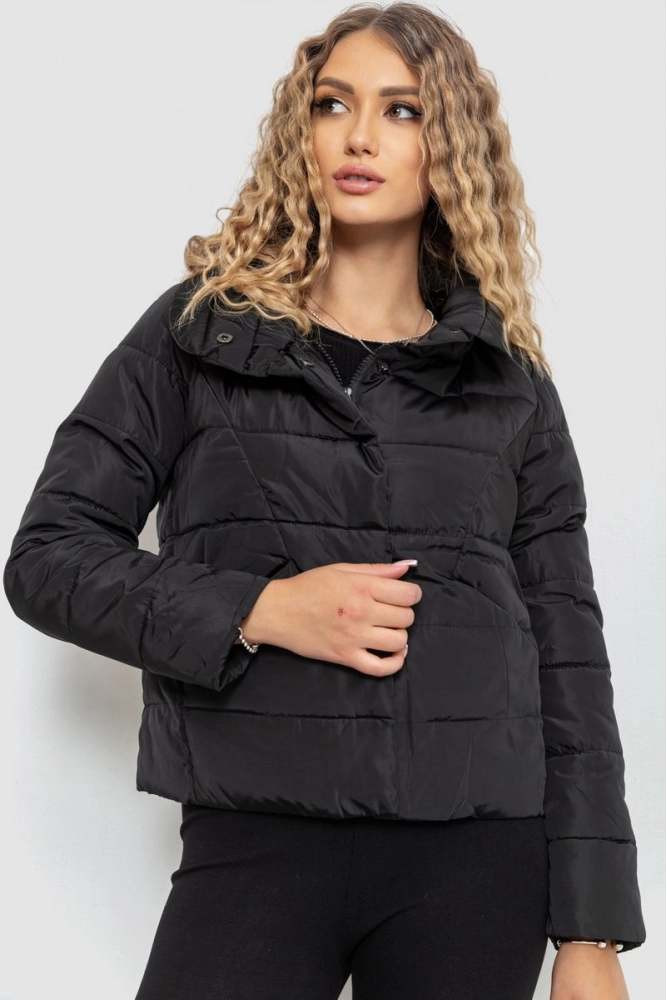 Купити Куртка жіноча демісезонна, колір чорний, 235R9818 - Фото №1