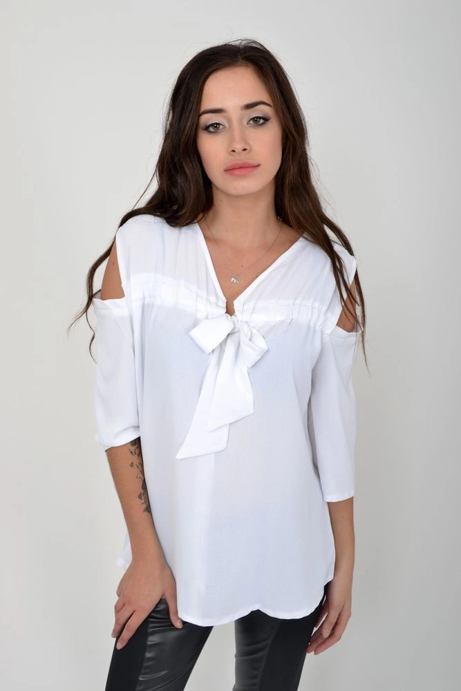 Купити Блуза жіноча, колір білий, 115R138 - Фото №1
