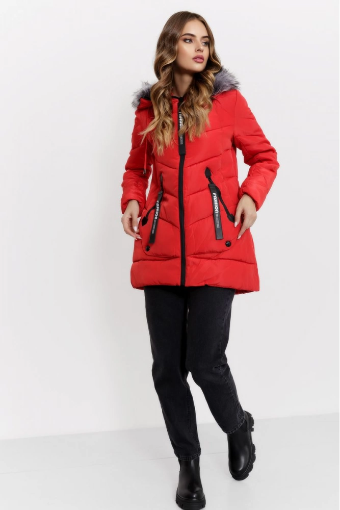 Купить Куртка женская демисезонная, цвет красный, 167R2662-1 оптом - Фото №1