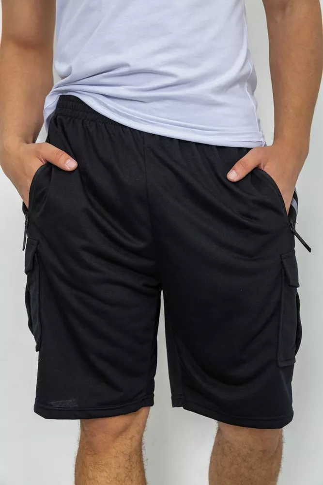 Купить Котоновые шорты мужские, цвет черный, 244R6587 оптом - Фото №1