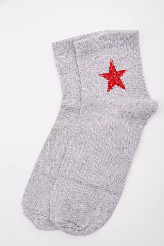 Купить Мужские носки средней длины, светло-серого цвета, 167R412 - Фото №1
