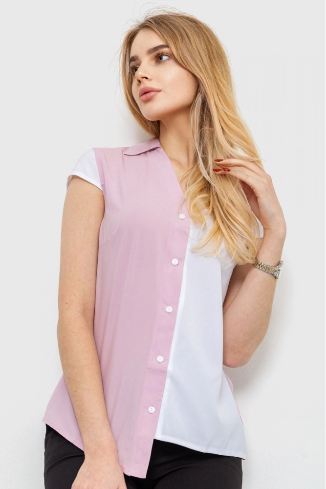 Купити Блуза двухцветная  -уцінка, колір бузковий, 230R99-U - Фото №1