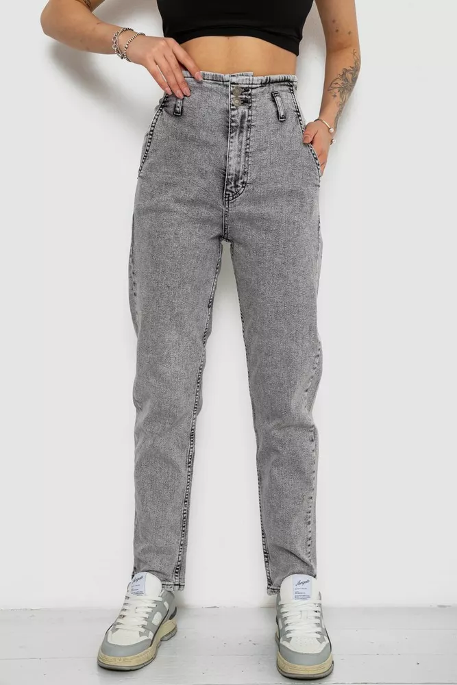 Купить Джинсы женские Mom-fit, цвет серый, 244R1640S20 - Фото №2
